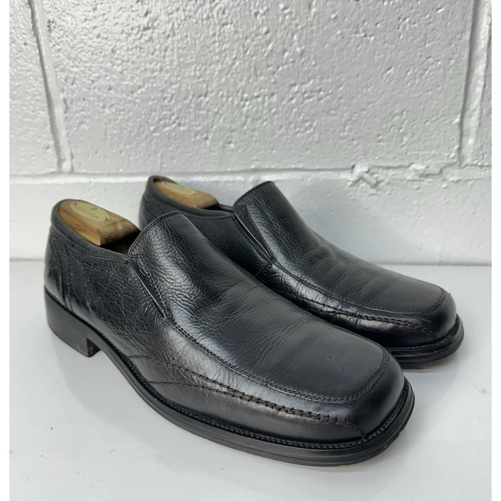 Bed Stu Grunge Men's Square Toe Black Pebbled Leather Slip On Loafer /‎ Men's 11